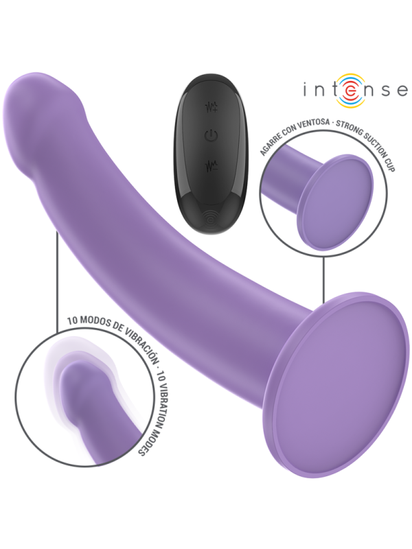 INTENSE - VIBRATORE EDDIE 17,5 CM 10 VIBRAZIONI VIOLA TELECOMANDO
