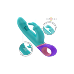 INTENSE - MONICA VIBRATORE RABBIT CON STIMOLATORE G-SPOT ROTANTE BLU