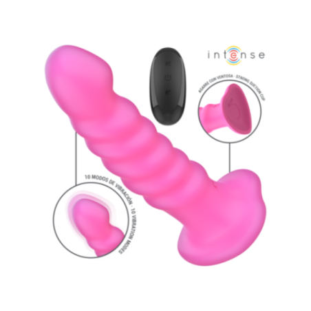 INTENSE - VIBRATORE CINDY TAGLIA L DESIGN A SPIRALE 10 VIBRAZIONI ROSA TELECOMANDO