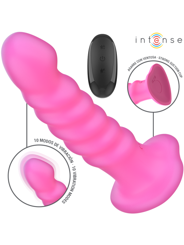 INTENSE - VIBRATORE CINDY TAGLIA L DESIGN A SPIRALE 10 VIBRAZIONI ROSA TELECOMANDO