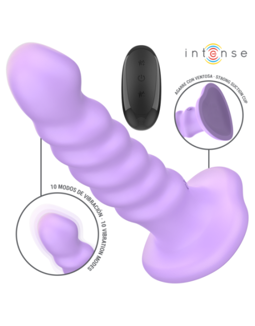 INTENSE - BRENDA VIBRATORE TAGLIA M DESIGN A SPIRALE 10 VIBRAZIONI TELECOMANDO VIOLA