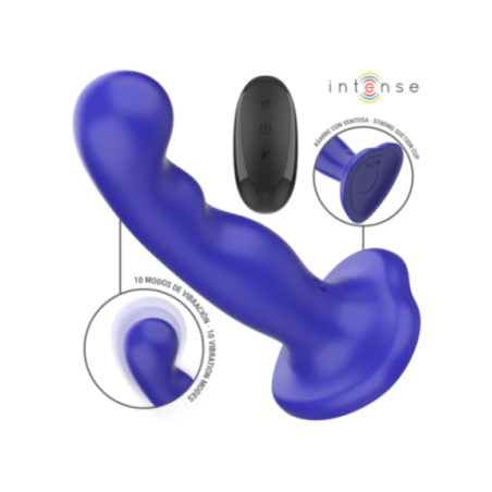 INTENSE - VIBRATORE SHORTY CON VENTOSA TELECOMANDO BLU