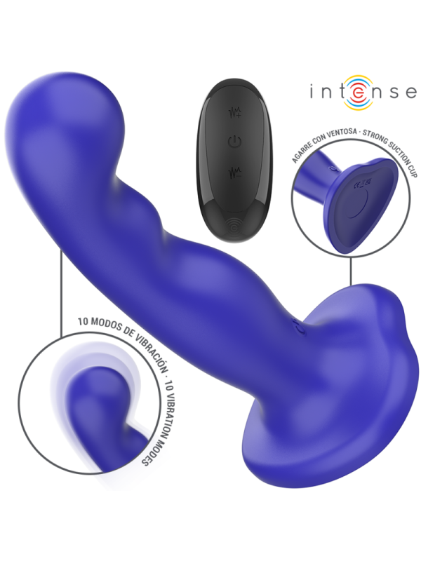 INTENSE - VIBRATORE SHORTY CON VENTOSA TELECOMANDO BLU