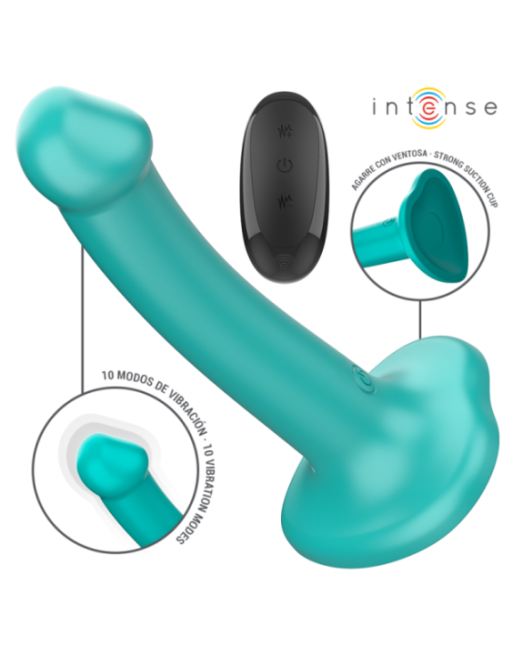 INTENSE - KATIE VIBRATORE CON VENTOSA 10 VIBRAZIONI TELECOMANDO BLU
