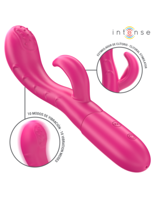 INTENSE - VIBRATORE AMARA CON LINGUA STIMOLANTE 10 VIBRAZIONI ROSA