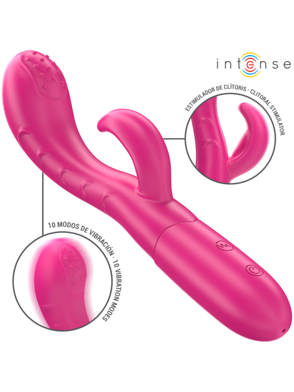 INTENSE - VIBRATORE AMARA CON LINGUA STIMOLANTE 10 VIBRAZIONI ROSA