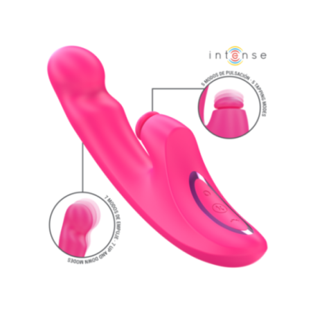 INTENSE - VIBRATORE EMI 13,5 CM MULTIFUNZIONE 3 IN 1 10 VIBRAZIONI ROSA