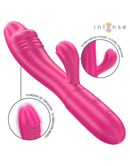 INTENSE - VIBRATORE FLESSIBILE IVY 10 VIBRAZIONI CON STIMOLAZIONE DELLA LINGUA ROSA