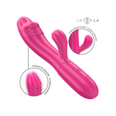 INTENSE - VIBRATORE FLESSIBILE IVY 10 VIBRAZIONI CON STIMOLAZIONE DELLA LINGUA ROSA