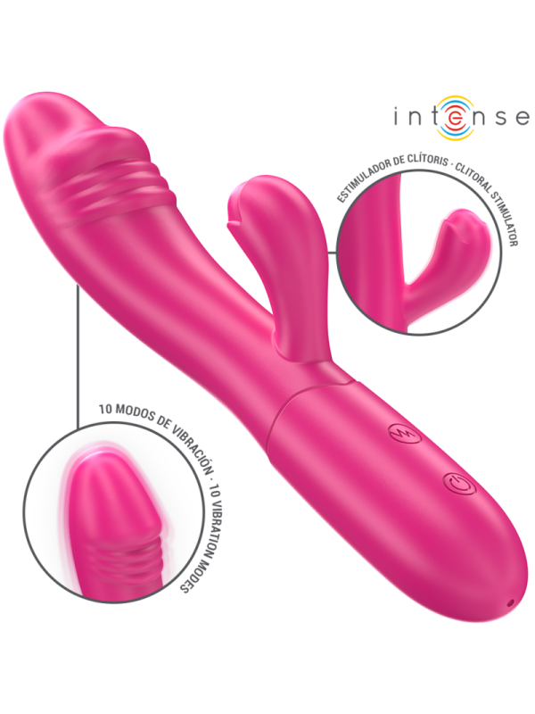 INTENSE - VIBRATORE FLESSIBILE IVY 10 VIBRAZIONI CON STIMOLAZIONE DELLA LINGUA ROSA