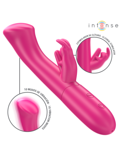INTENSE - JULIETA VIBRATORE CONIGLIO 18,6 CM 10 VIBRAZIONI ROSA