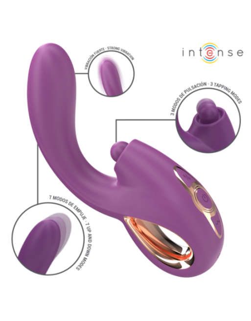 INTENSE - LALI VIBRATORE MULTIFUNZIONE PUNTO G TAPPING & THRUST & VIBRATION VIOLA
