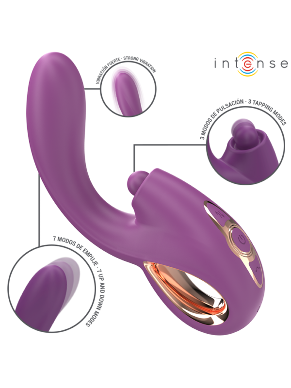 INTENSE - LALI VIBRATORE MULTIFUNZIONE PUNTO G TAPPING & THRUST & VIBRATION VIOLA