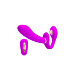 PRETTY LOVE - THUNDERBIRD DOPPIO VIBRATORE CON STRAP-ON E TELECOMANDO VIOLA