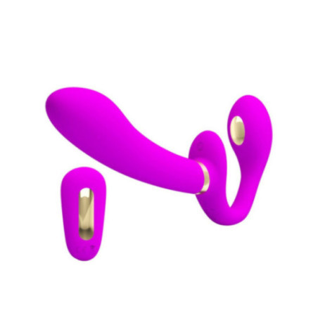 PRETTY LOVE - THUNDERBIRD DOPPIO VIBRATORE CON STRAP-ON E TELECOMANDO VIOLA