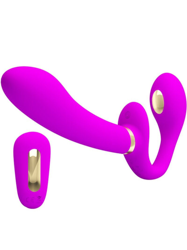 PRETTY LOVE - THUNDERBIRD DOPPIO VIBRATORE CON STRAP-ON E TELECOMANDO VIOLA