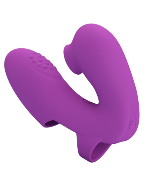 PRETTY LOVE - VIBRATORE DA DITA ATHENA CON STIMOLATORE CLITORIDEO VIOLA