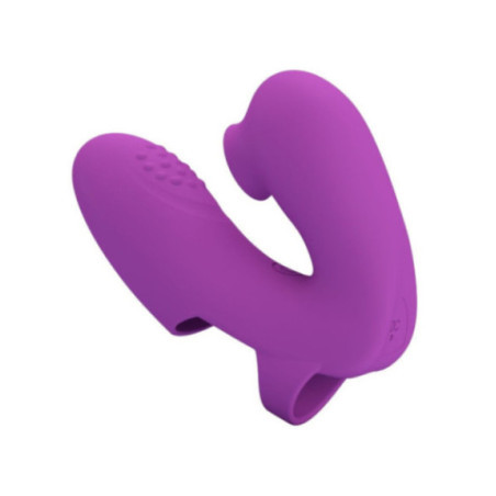 PRETTY LOVE - VIBRATORE DA DITA ATHENA CON STIMOLATORE CLITORIDEO VIOLA