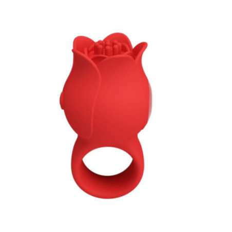 PRETTY LOVE - VIBRATORE A DITA A FORMA DI ROSA JAE 10 VIBRAZIONI ROSSO