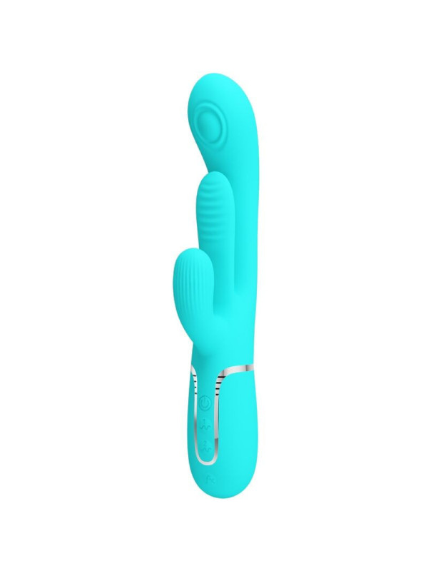 PRETTY LOVE - SHANIA TRIPLE RABBIT VIBRATORE MULTIFUNZIONE 3 IN 1 BLU