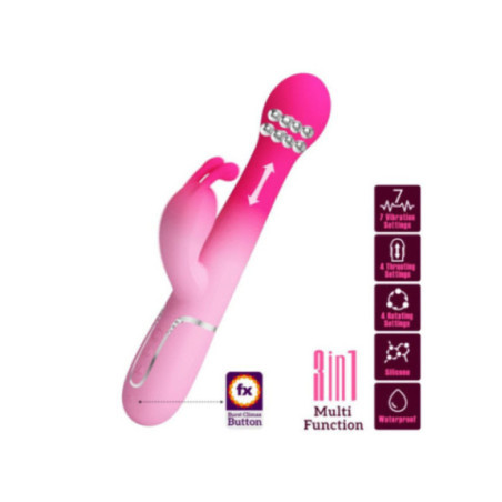 PRETTY LOVE - DEJON 3 IN 1 MULTIFUNZIONE VIBRATORE CONIGLIO ROSA