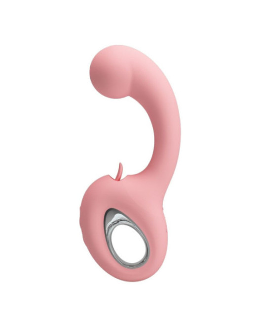 PRETTY LOVE - ERYNNYES VIBRATORE PUNTO G + STIMOLATORE CLITORIDEO 10 VIBRAZIONI ROSA