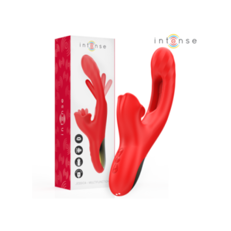 INTENSE - JESSICA VIBRATORE MULTIFUNZIONE STIMOLAZIONE CLITORIDE 24,8 CM ROSSO