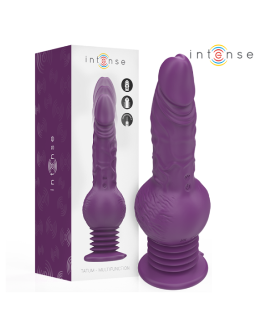 INTENSE - VIBRATORE MULTIFUNZIONE TATUM CON VIBRAZIONE SU E GIÙ 24 CM VIOLA