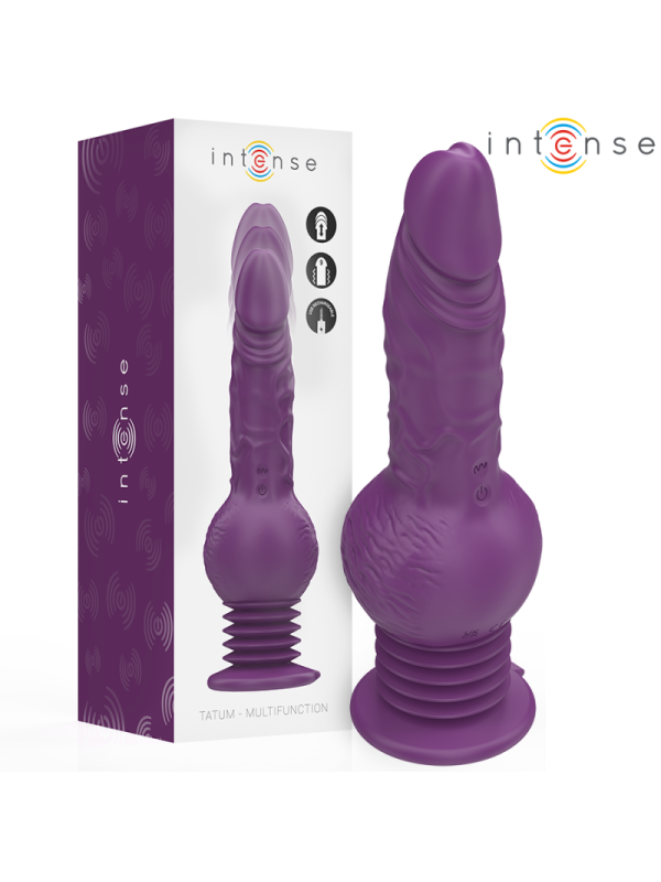 INTENSE - VIBRATORE MULTIFUNZIONE TATUM CON VIBRAZIONE SU E GIÙ 24 CM VIOLA