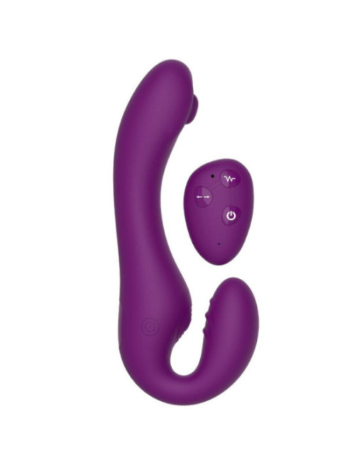 XOCOON - VIBRATORE 2 IN 1 STRAPLESS STRAP-ON CON TELECOMANDO VIOLA