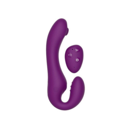 XOCOON - VIBRATORE 2 IN 1 STRAPLESS STRAP-ON CON TELECOMANDO VIOLA