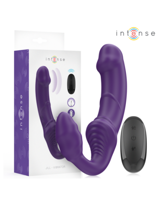 INTENSE - JILL DOPPIO VIBRATORE 20 CM VIOLA TELECOMANDO