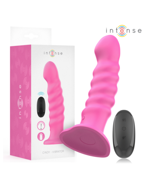 INTENSE - VIBRATORE CINDY TAGLIA L DESIGN A SPIRALE 10 VIBRAZIONI ROSA TELECOMANDO