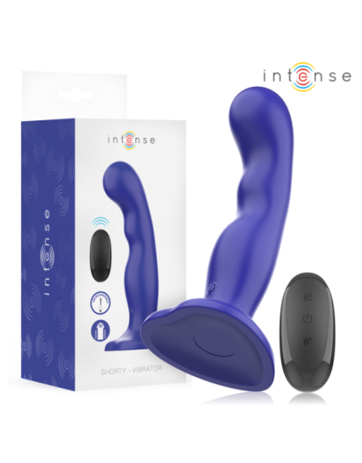 INTENSE - VIBRATORE SHORTY CON VENTOSA TELECOMANDO BLU