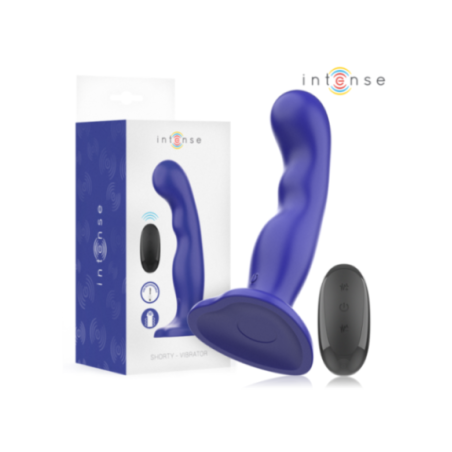 INTENSE - VIBRATORE SHORTY CON VENTOSA TELECOMANDO BLU
