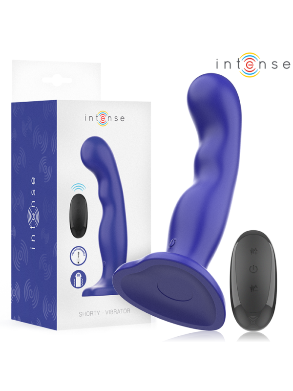 INTENSE - VIBRATORE SHORTY CON VENTOSA TELECOMANDO BLU