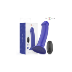 INTENSE - VIBRATORE VICTORIA CON VENTOSA 10 VIBRAZIONI BLU SCURO TELECOMANDO
