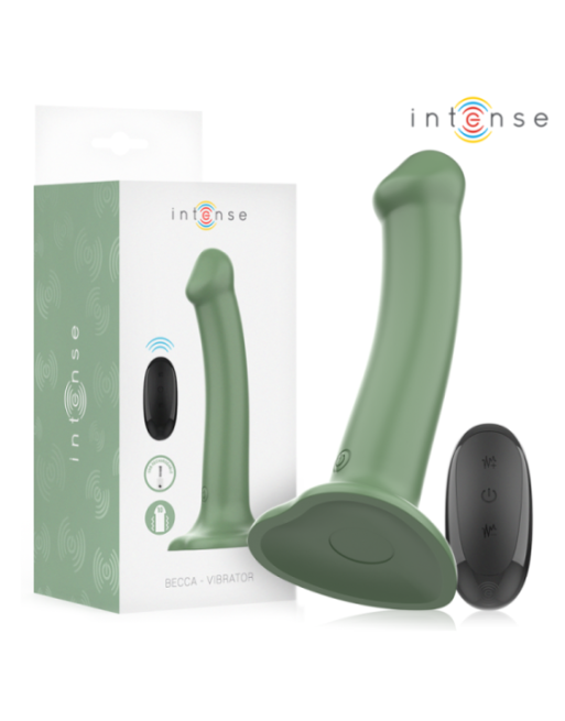 INTENSE - VIBRATORE BECCA CON VENTOSA 10 VIBRAZIONI TELECOMANDO VERDE