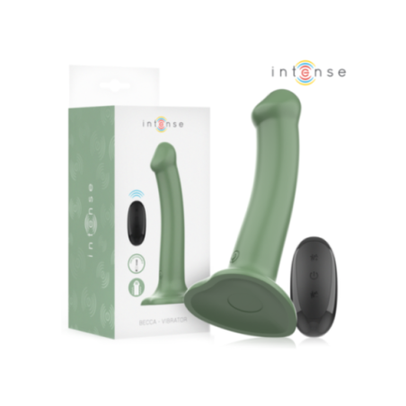 INTENSE - VIBRATORE BECCA CON VENTOSA 10 VIBRAZIONI TELECOMANDO VERDE