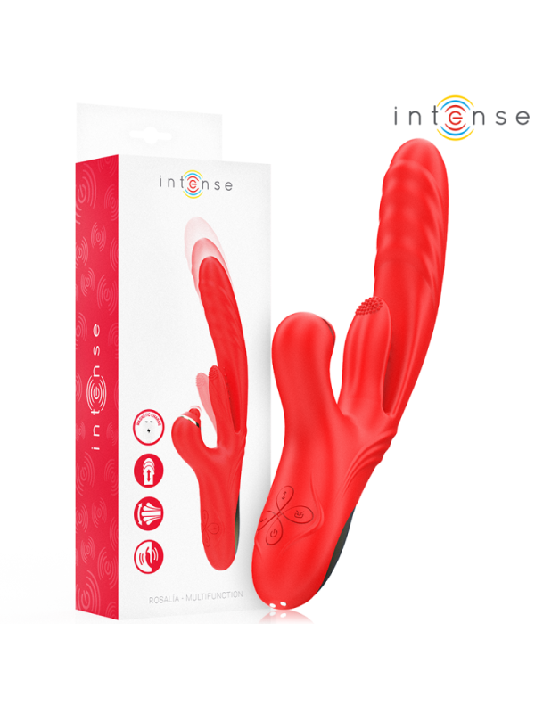 INTENSE - VIBRATORE MULTIFUNZIONE ROSALIA 3 IN 1 ROSSO