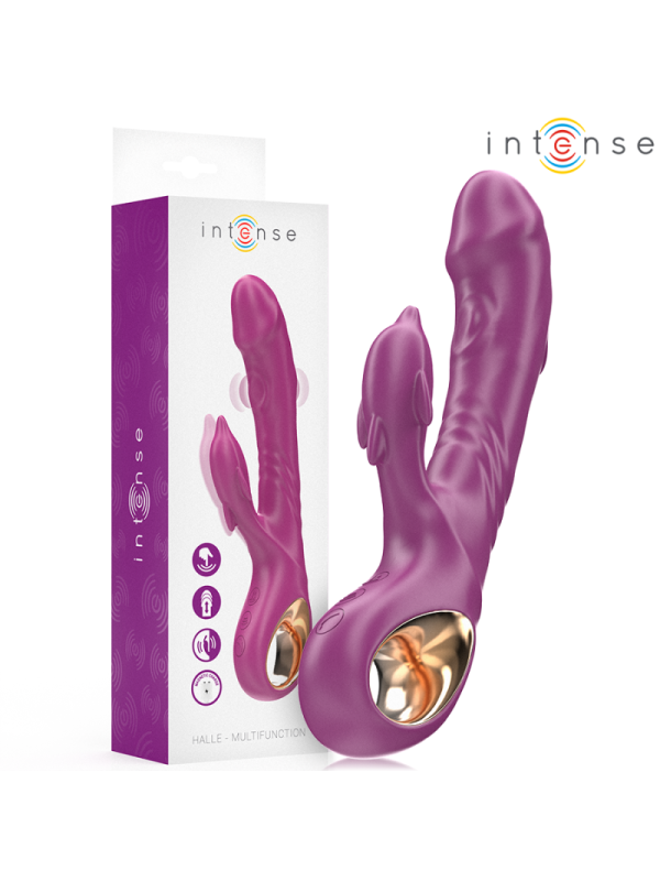INTENSE - VIBRATORE MULTIFUNZIONE HALLE CON LINGUA STIMOLANTE A DELFINO VIOLA
