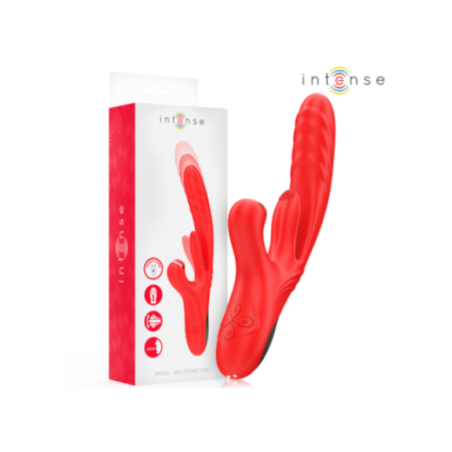 INTENSE - KAROL VIBRATORE MULTIFUNZIONE SPINTA E STIMOLAZIONE E ONDE STIMOLANTI ROSSO
