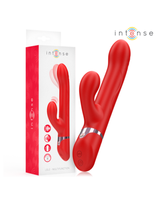 INTENSE - LELE VIBRATORE MULTIFUNZIONE ROTANTE E OSCILLANTE E STIMOLANTE ROSSO