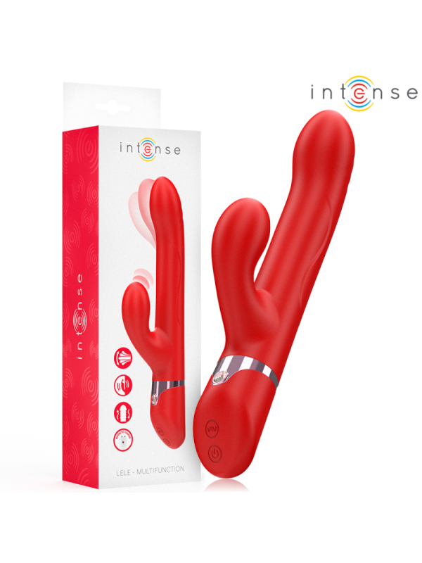 INTENSE - LELE VIBRATORE MULTIFUNZIONE ROTANTE E OSCILLANTE E STIMOLANTE ROSSO