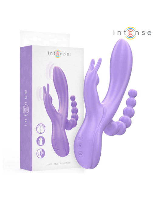 INTENSE - MIKO TRIPLO VIBRATORE CONIGLIO & STIMOLATORE & ANALE 7 VIBRAZIONI VIOLA