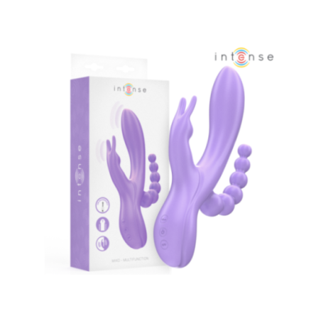 INTENSE - MIKO TRIPLO VIBRATORE CONIGLIO & STIMOLATORE & ANALE 7 VIBRAZIONI VIOLA