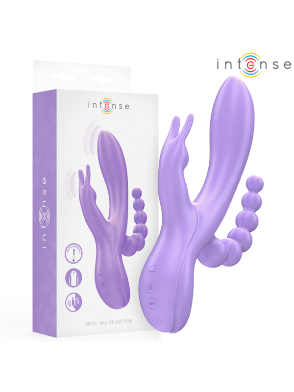 INTENSE - MIKO TRIPLO VIBRATORE CONIGLIO & STIMOLATORE & ANALE 7 VIBRAZIONI VIOLA