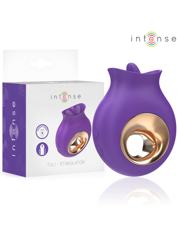 INTENSE - STIMOLATORE CLITORIDEO TULI 9 VIBRAZIONI E 9 OSCILLAZIONI VIOLA