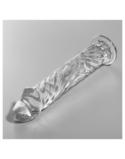NEBULA SERIES BY IBIZA - MODELLO 12 DILDO IN VETRO BOROSILICATO TRASPARENTE 17 CM -O- 3