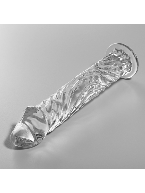 NEBULA SERIES BY IBIZA - MODELLO 12 DILDO IN VETRO BOROSILICATO TRASPARENTE 17 CM -O- 3
